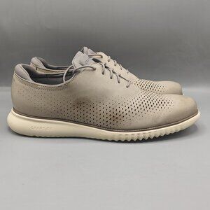 Men’s Cole Haan 2.Zerogrand Laser Wingtip Oxfords Grey Nubuck Size 13 M